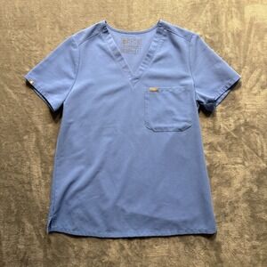 FIGS Womens Small Catarina 1 Pocket Scrub Top Blue‎